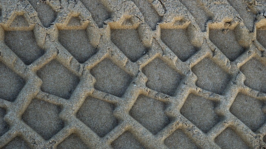 aggressive tire tread pattern close up