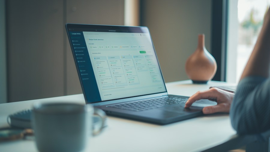 business owner using scheduling software
