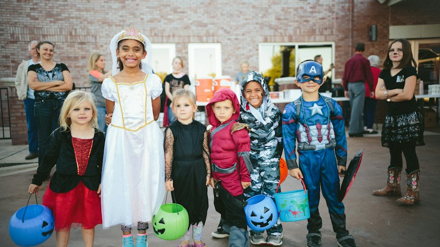 campground trick or treating families