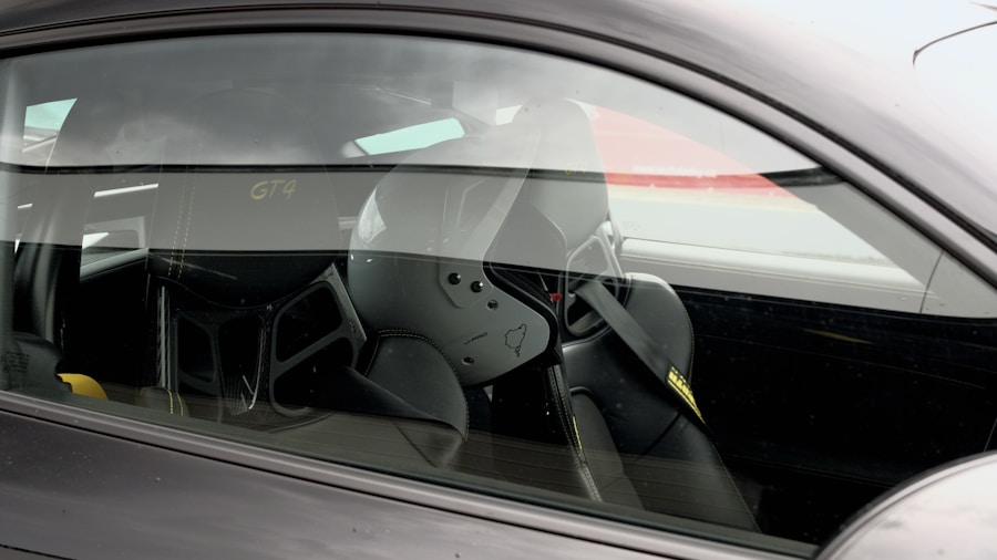child secured in car seat harness
