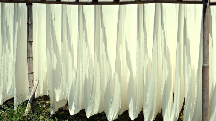 clothes drying on RV awning