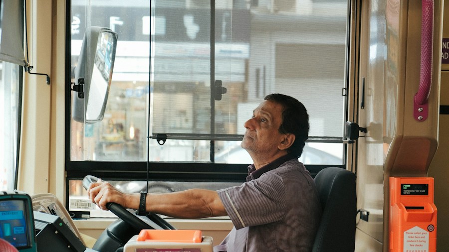 driver checking backup display
