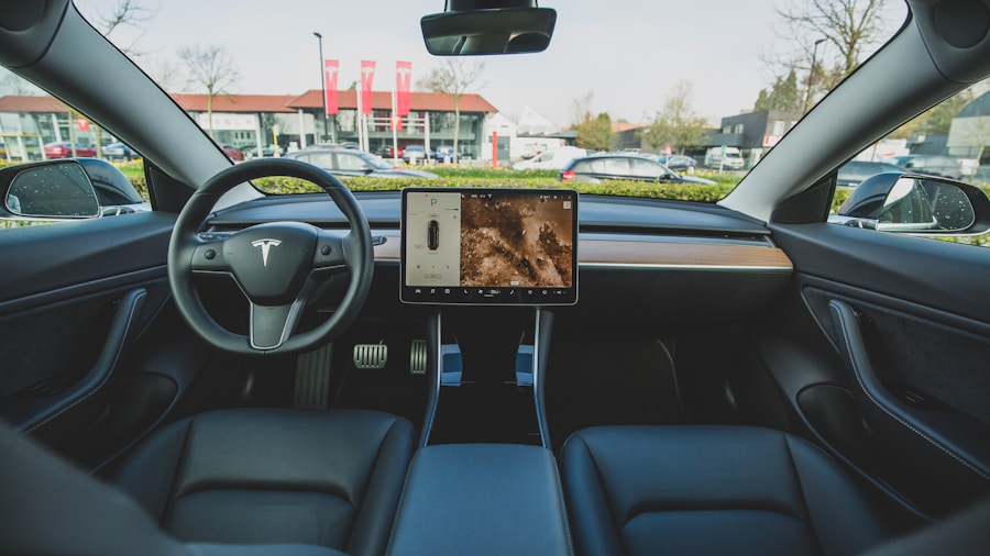 electric car interior dashboard screen