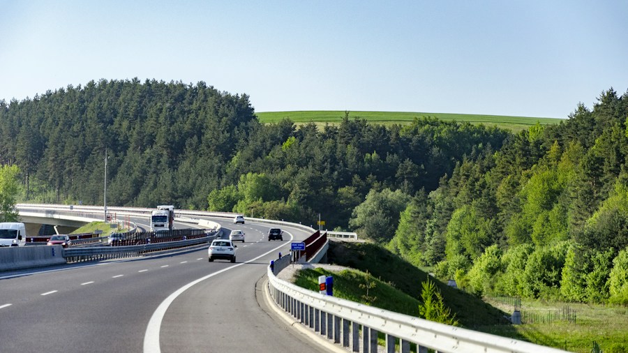 european city traffic road