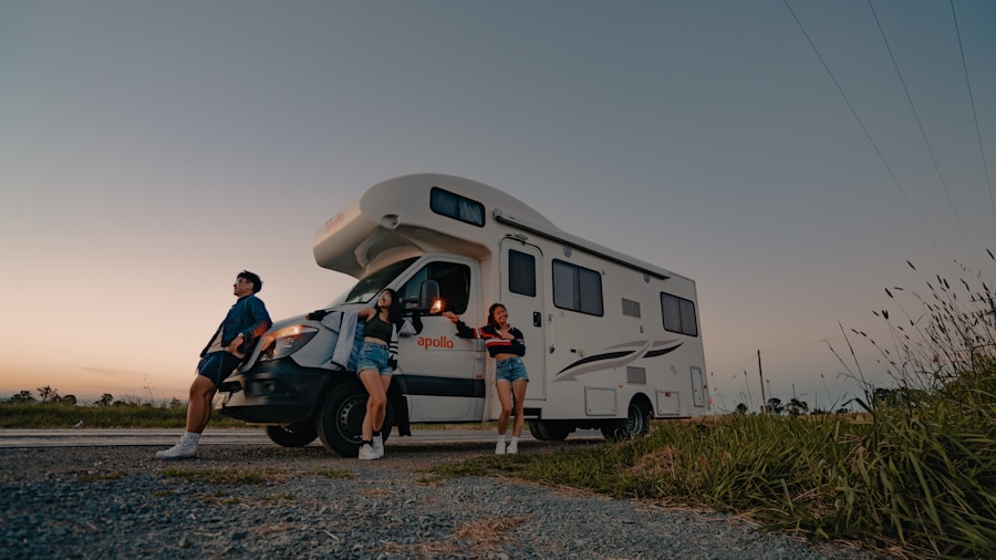 family exploring new RV models
