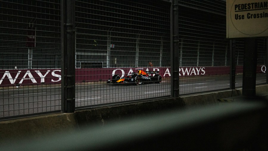 Formula One pit crew action