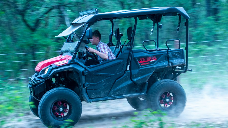 four-door utility vehicle terrain driving