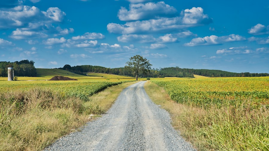 gravel road driving