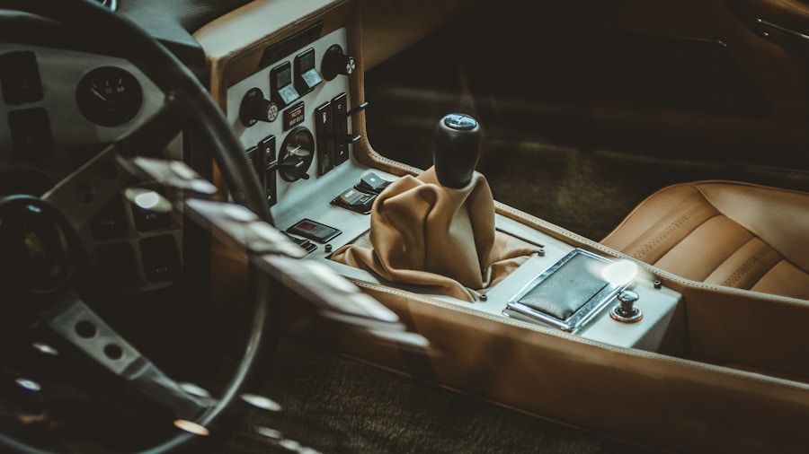 handcrafted leather car interior details