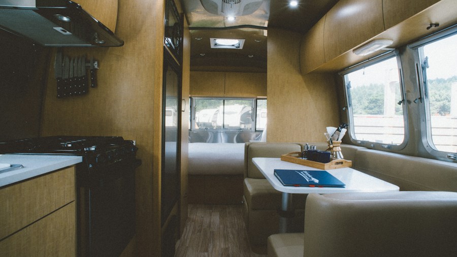 luxury motorhome interior kitchen