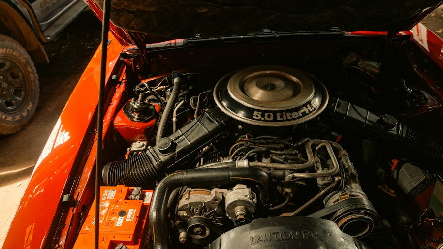 modern car engine compartment