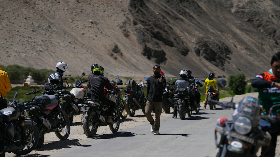 motorcycle riders mountain terrain