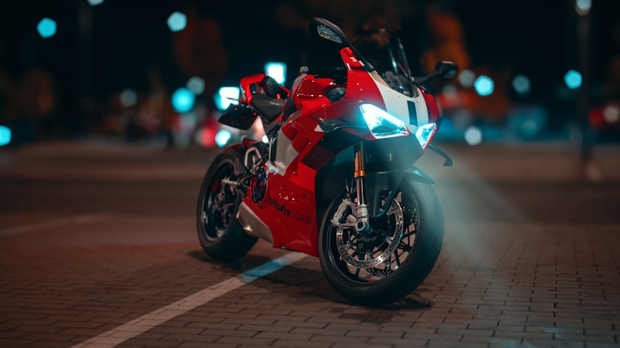 premium sport motorcycle closeup