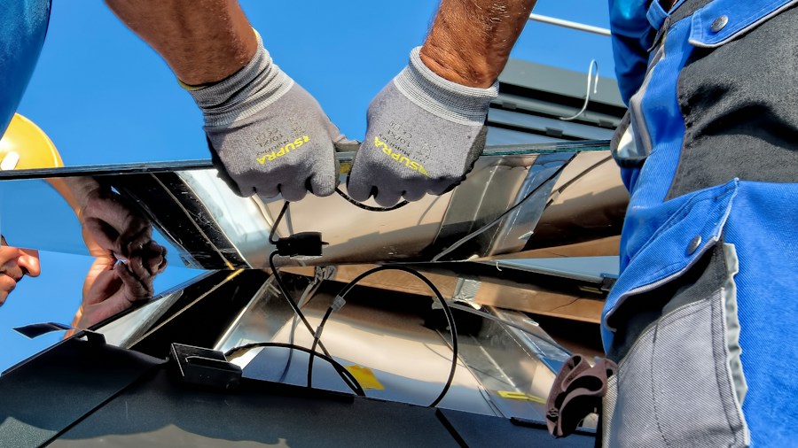 RV rooftop installation detail