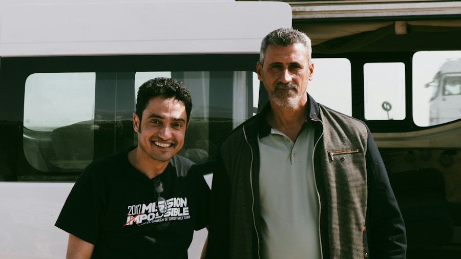 RV salesperson with customer