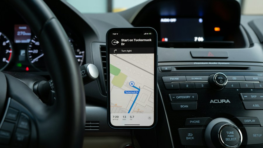smartphone connected to car display