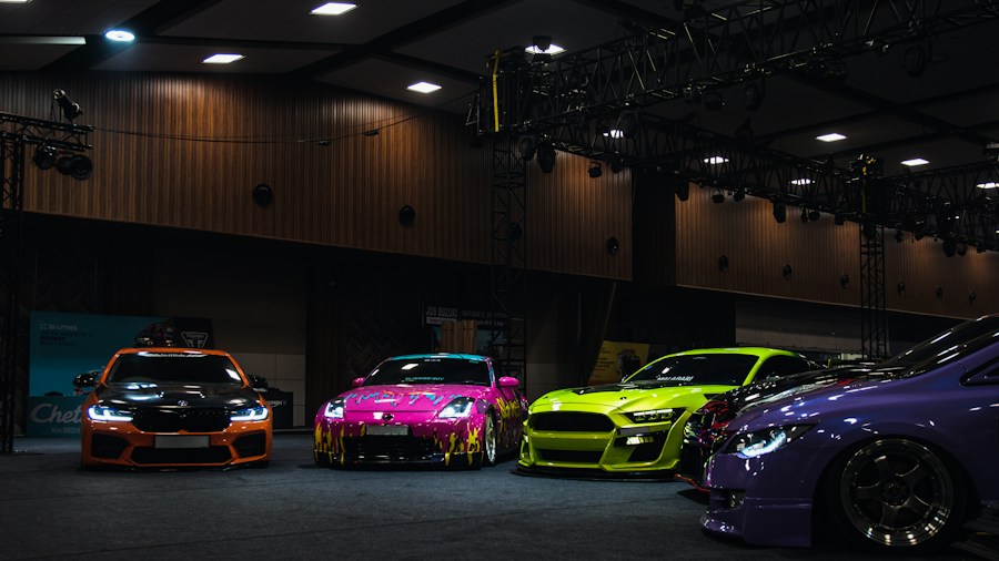 sports car event stage presentation