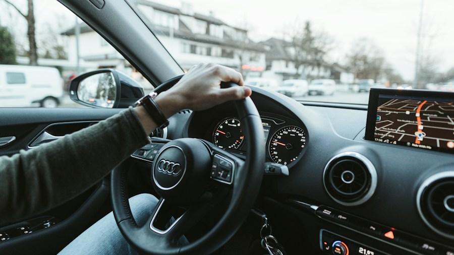 steering wheel turning vehicle