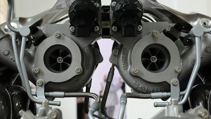turbocharger diesel engine close-up