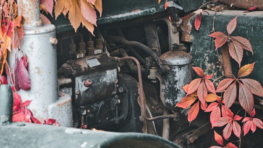 vintage diesel engine detail