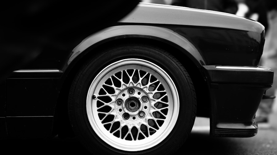 vintage racing wheels on car
