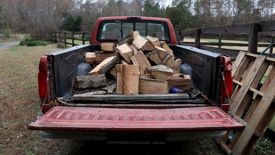 wooden truck bed detail