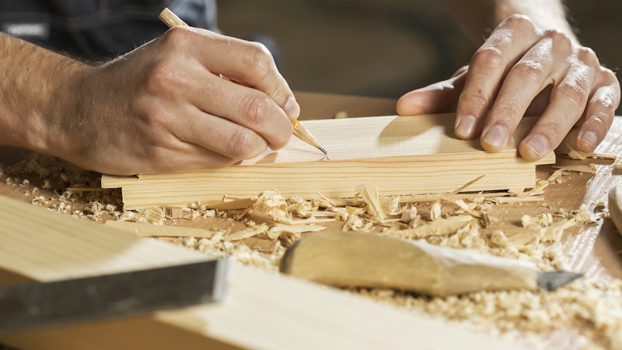 woodworking cutting tool in action